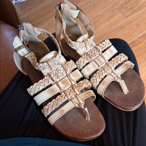 Elegant Cream Gladiator Sandals